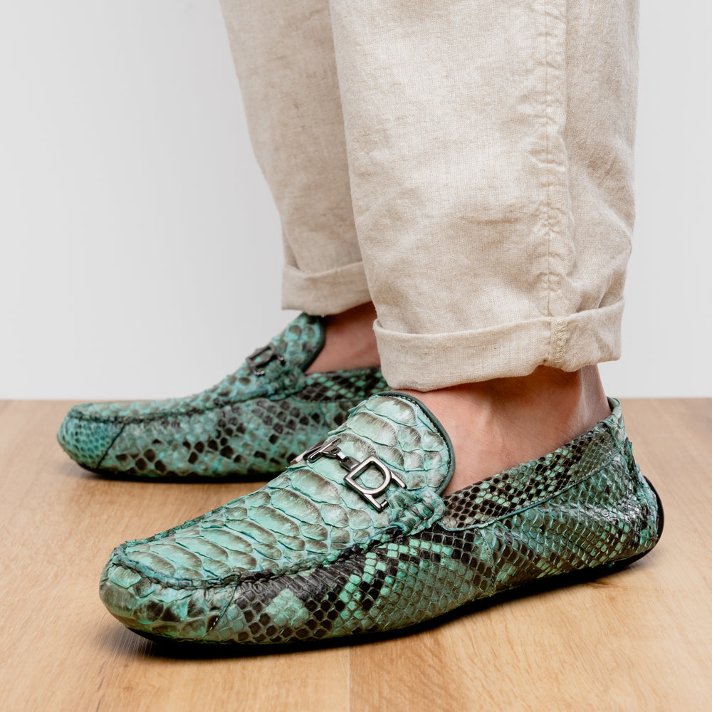 Python Original Skin Driver Shoes Pia Aqua