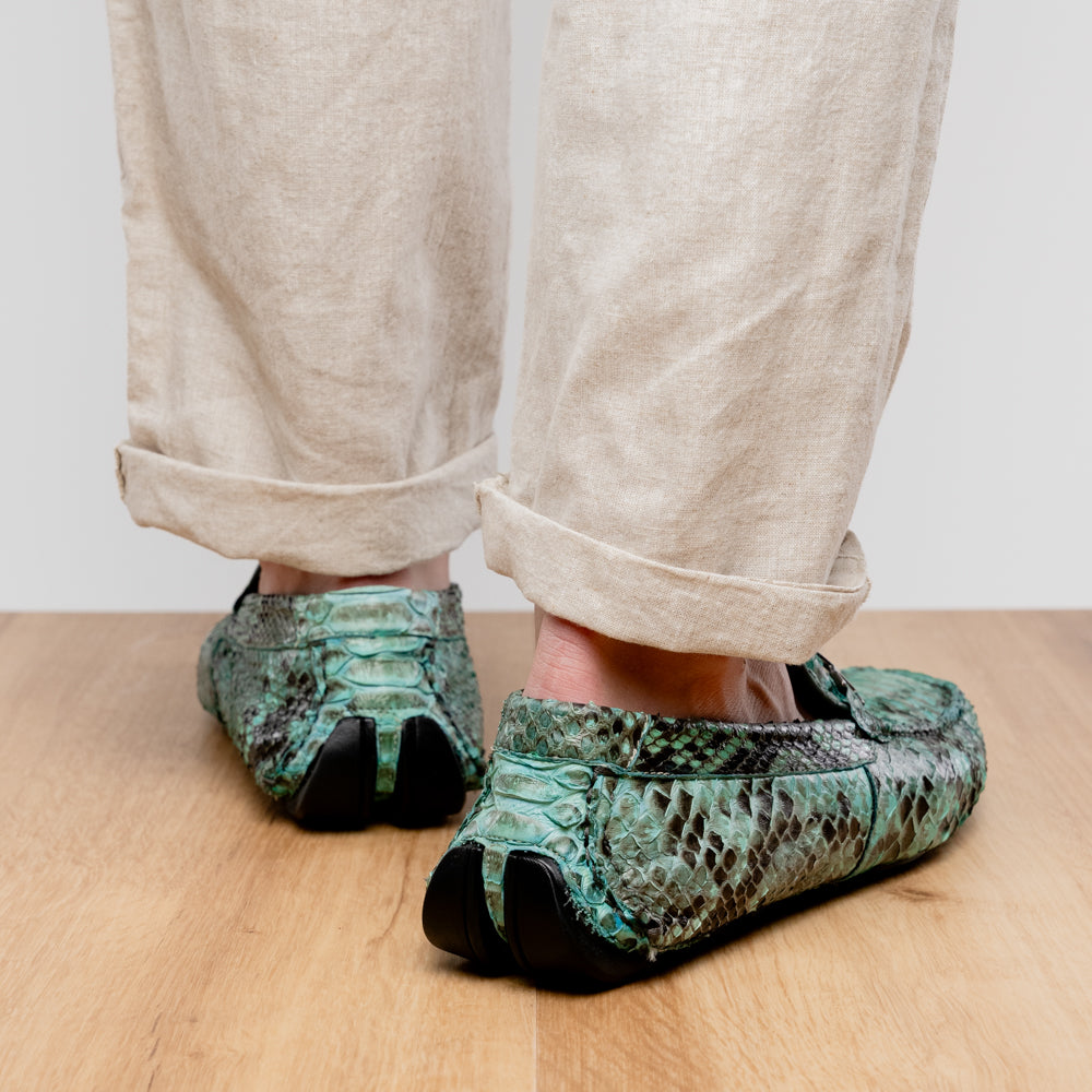 Python Original Skin Driver Shoes Pia Aqua