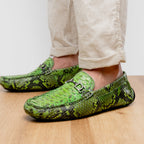 Python Original Skin Driver Shoes Pia Lemon Green