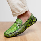 Python Original Skin Driver Shoes Pia Lemon Green