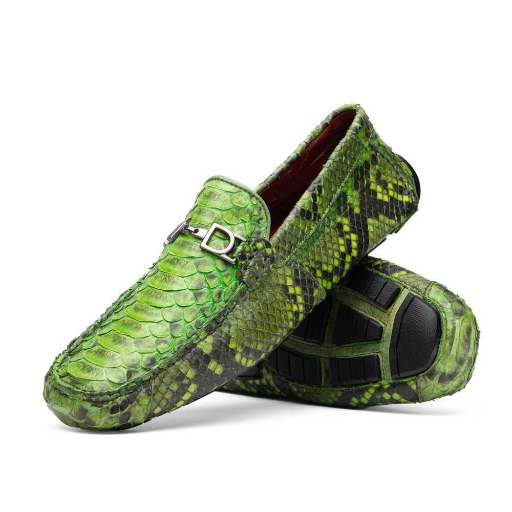 Python Original Skin Driver Shoes Pia Lemon Green