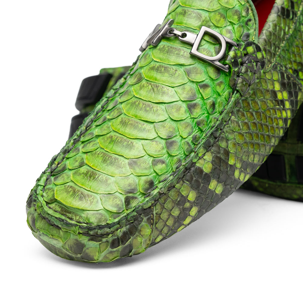 Python Original Skin Driver Shoes Pia Lemon Green