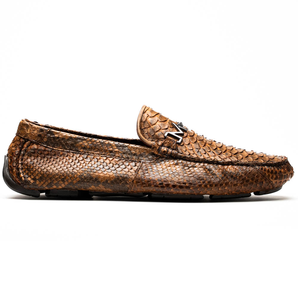 Marco Di Milano Snake Original Skin Driver Shoes Pia Cognac