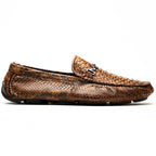 Marco Di Milano Snake Original Skin Driver Shoes Pia Cognac