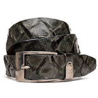Olivieri Genuine Pirarucu Exotic Belt smooth leather lining Gray