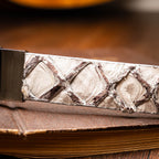Olivieri Genuine Pirarucu Exotic Belt Newspaper Gray