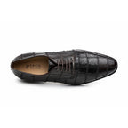 Marco Di Milano Genuine Caiman Lizard Patchwork Derby Shoes Pissa Brown