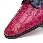 Pissa Genuine Caiman Lizard Patchwork Derby Shoe Pink/Purple