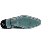 Pissa Genuine Caiman and Lizard Patchwork Derby Shoes Tourquoise/White