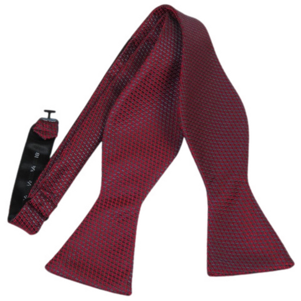 Men's Self Bow Tie By Hand J.Valintin Collection Woven SBT5 Red
