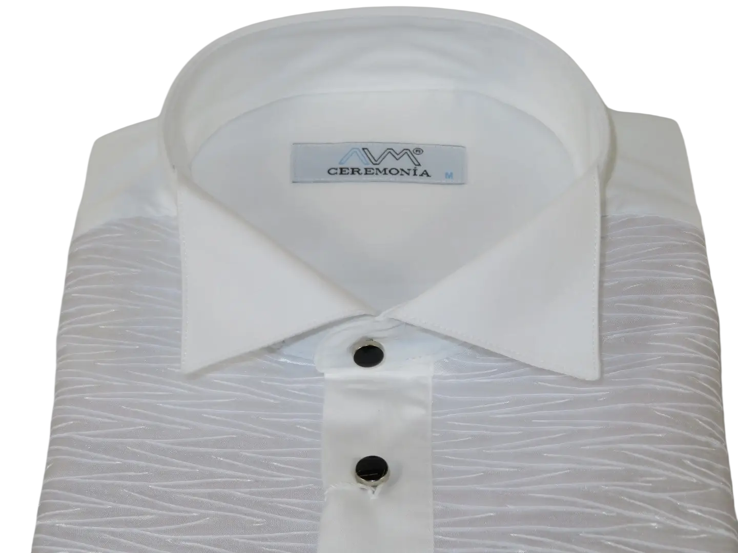 Men CEREMONIA Formal Cotton Shirt Wingtip Slim Fit Turkey #PLA 13 Crinkled White
