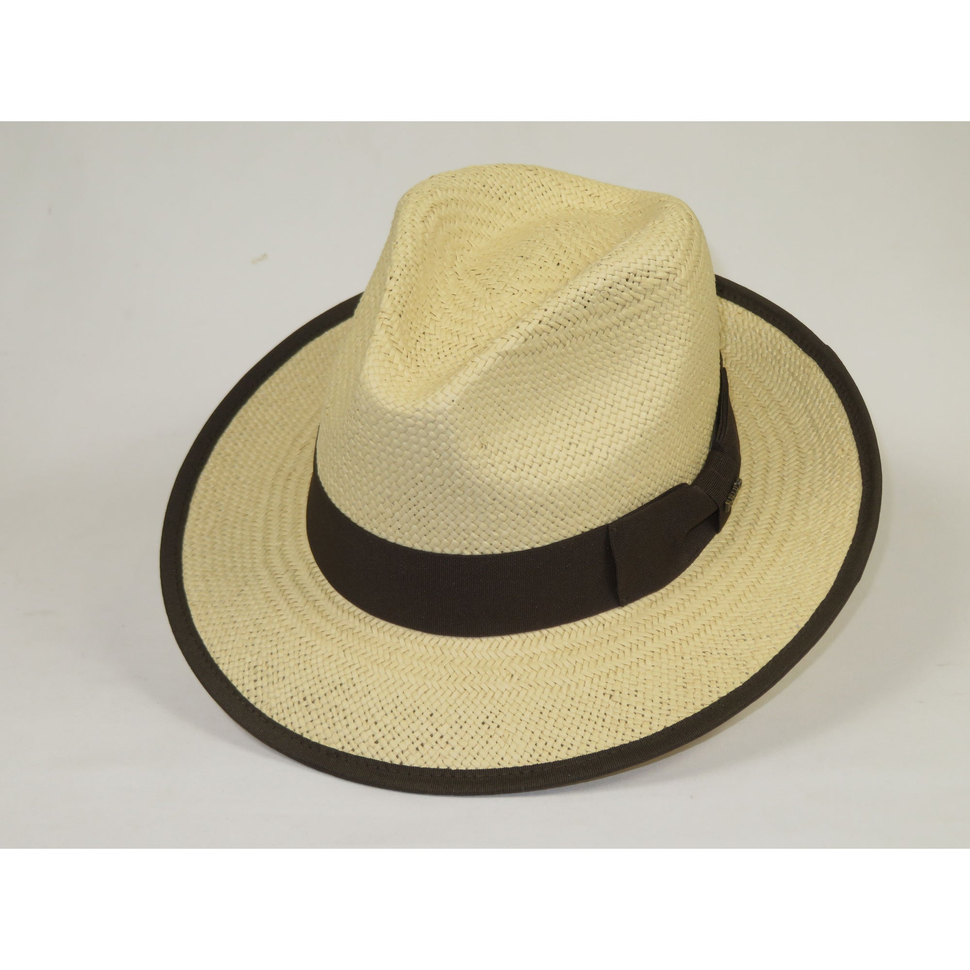 Men's Bruno Capelo Genuine Straw Hat Snap Brim Fedora PANAMA PM590 Natural