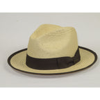 Men's Bruno Capelo Genuine Straw Hat Snap Brim Fedora PANAMA PM590 Natural