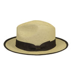 Men's Bruno Capelo Genuine Straw Hat Snap Brim Fedora PANAMA PM590 Natural