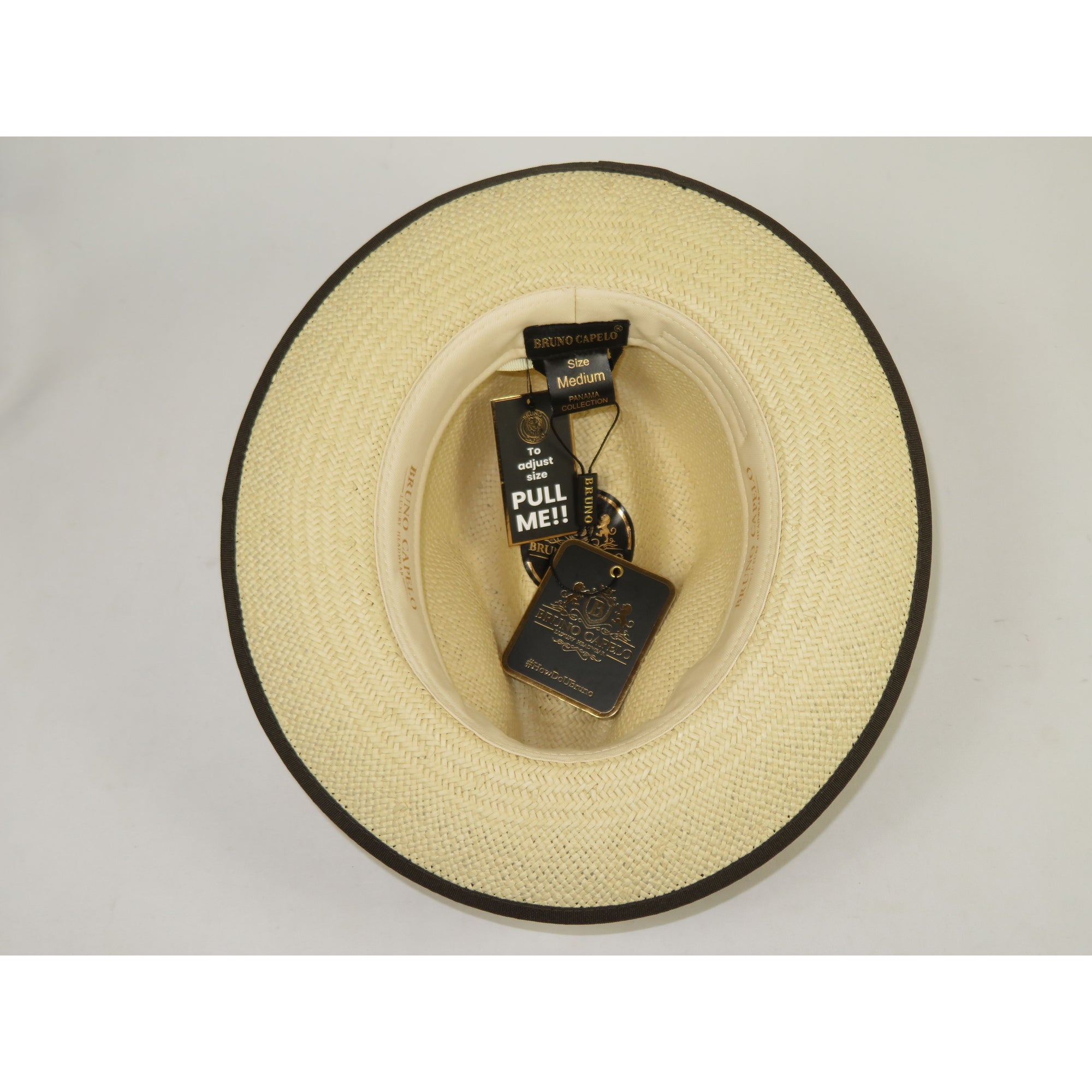 Men's Bruno Capelo Genuine Straw Hat Snap Brim Fedora PANAMA PM590 Natural