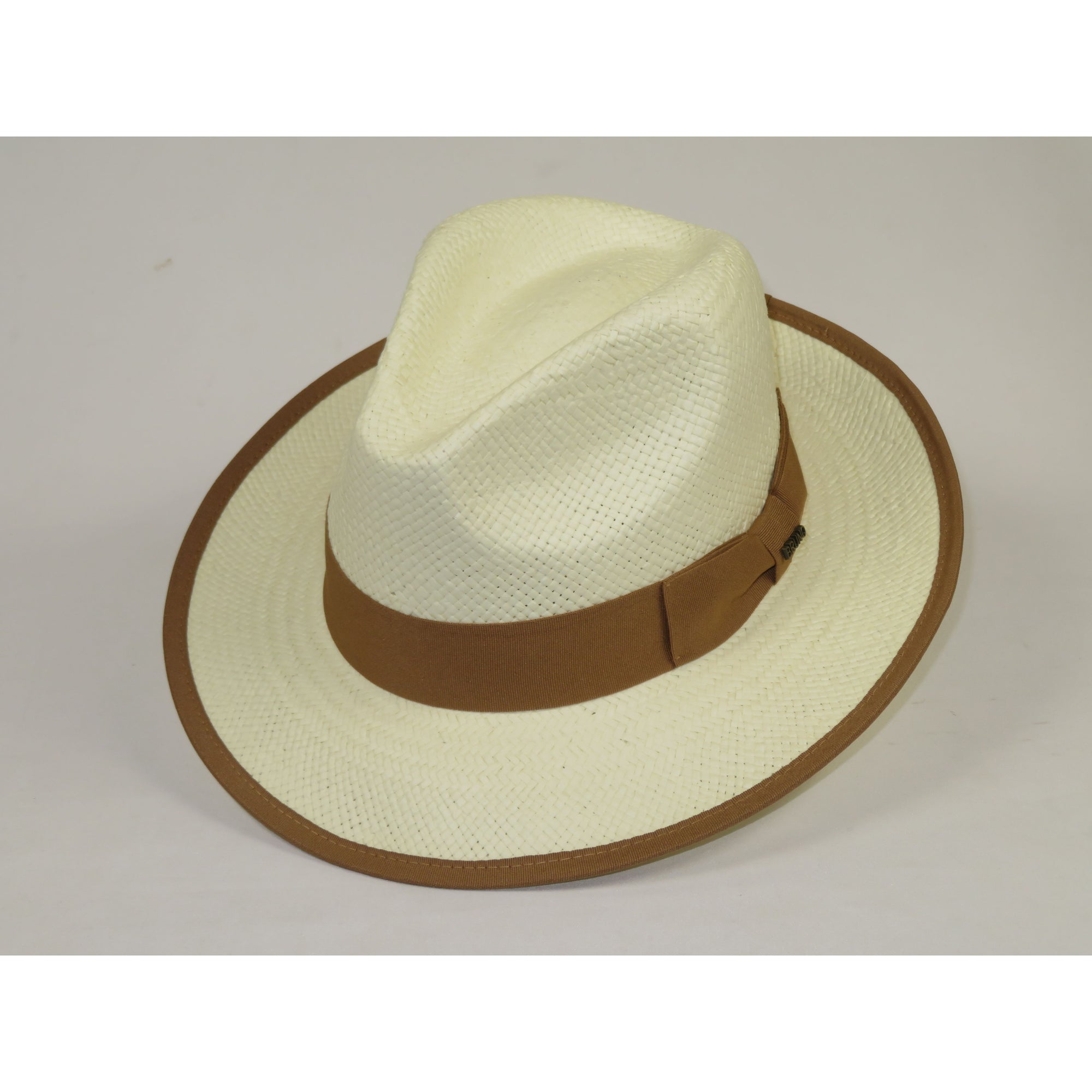 Men's Bruno Capelo Genuine Straw Hat Snap Brim Fedora PANAMA PM591 Ivory