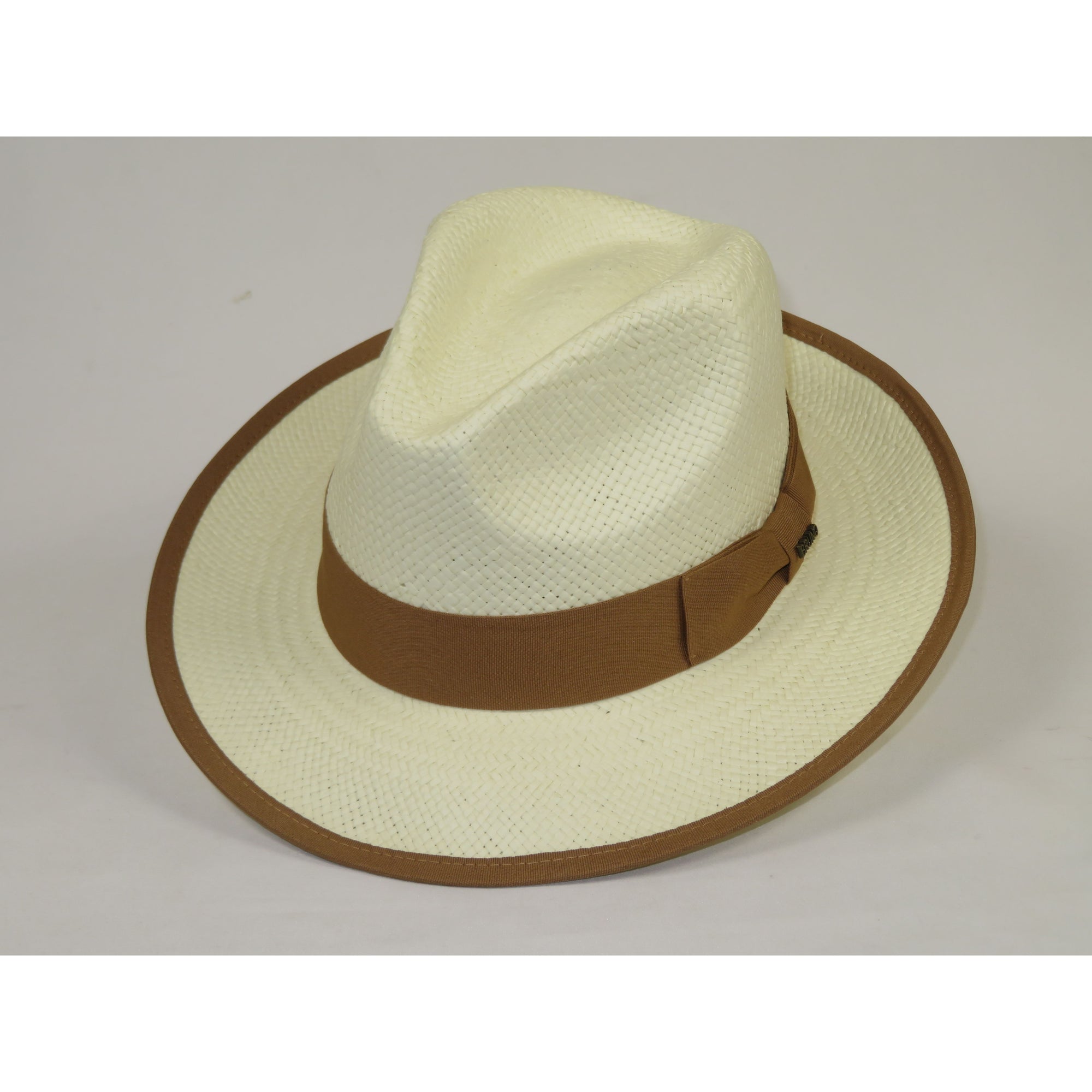 Men's Bruno Capelo Genuine Straw Hat Snap Brim Fedora PANAMA PM591 Ivory