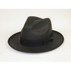 Men's Bruno Capelo Genuine Straw Hat Snap Brim Fedora PANAMA PM592 Black