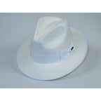 Men's Bruno Capelo Genuine Straw Hat Snap Brim Fedora PANAMA PM593 White