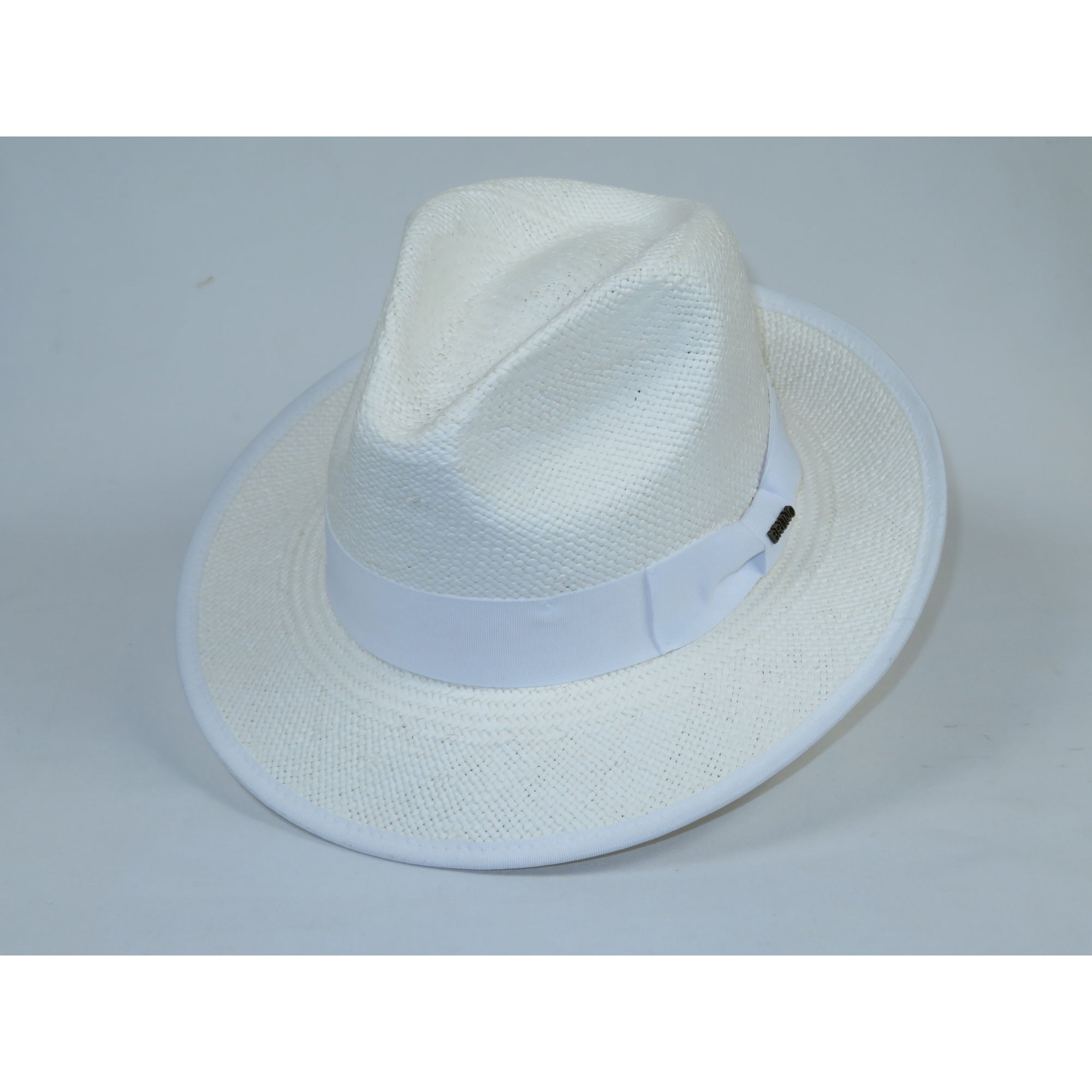 Men's Bruno Capelo Genuine Straw Hat Snap Brim Fedora PANAMA PM593 White