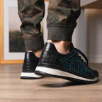 Men's Shoes genuine crocodile and lizard fashion sneaker Portici Navy / Black