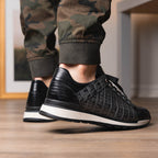 Men's Shoes genuine crocodile and lizard fashion sneaker Portici Gray / Black