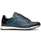 Men's Shoes genuine crocodile and lizard fashion sneaker Portici Navy / Black