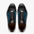 Men's Shoes genuine crocodile and lizard fashion sneaker Portici Navy / Black