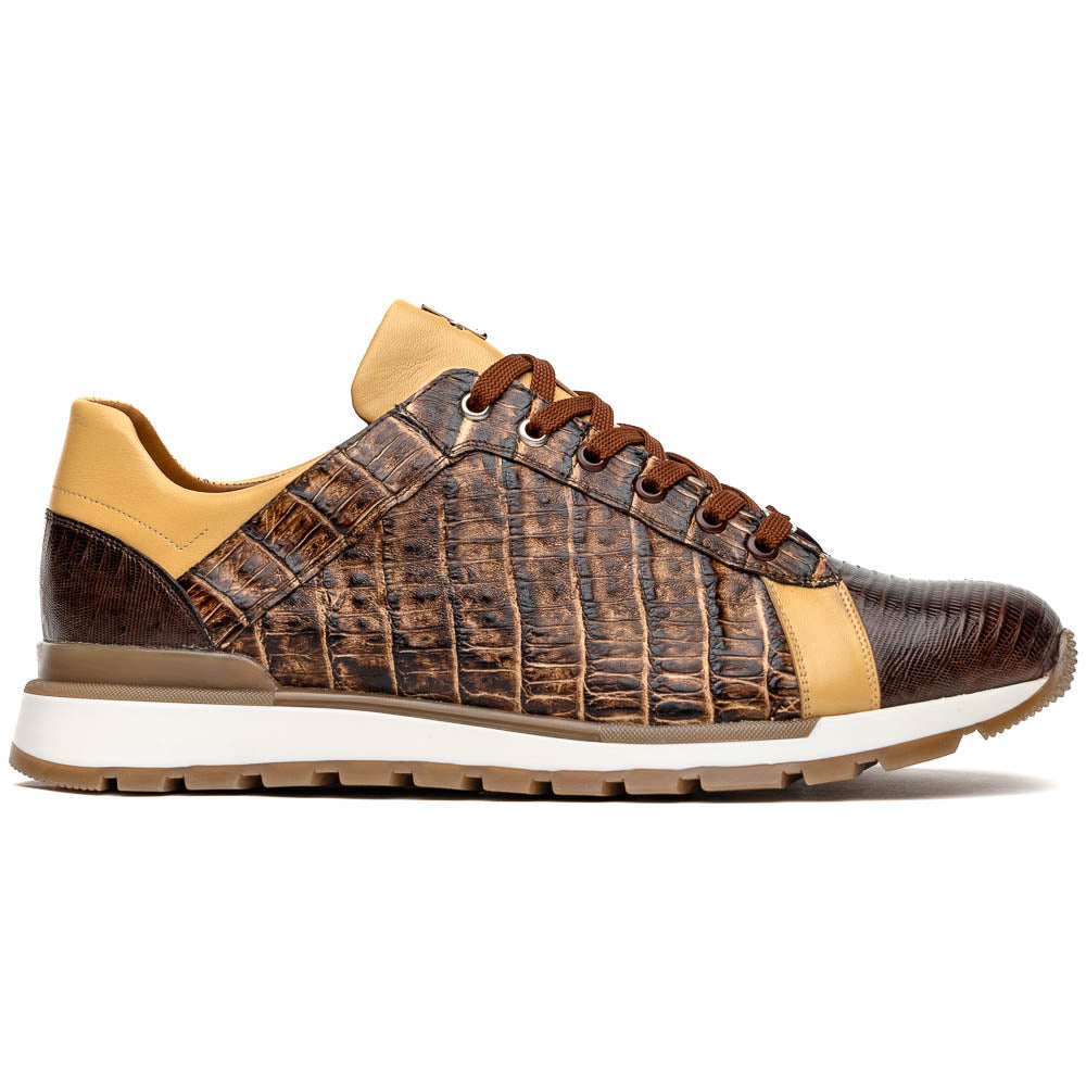 Portici Genuine Crocodile and Lizard Fashion Sneaker Orix / Brown