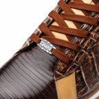 Portici Genuine Crocodile and Lizard Fashion Sneaker Orix / Brown
