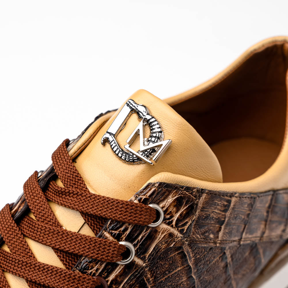 Portici Genuine Crocodile and Lizard Fashion Sneaker Orix / Brown