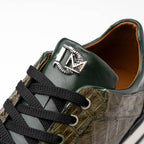 Portici Genuine Crocodile and Lizard Fashion Sneaker Green / Olive