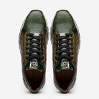 Portici Genuine Crocodile and Lizard Fashion Sneaker Green / Olive