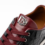Portici Genuine Crocodile and Lizard Fashion Sneaker Wine / Black