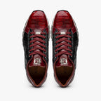 Portici Genuine Crocodile and Lizard Fashion Sneaker Wine / Black