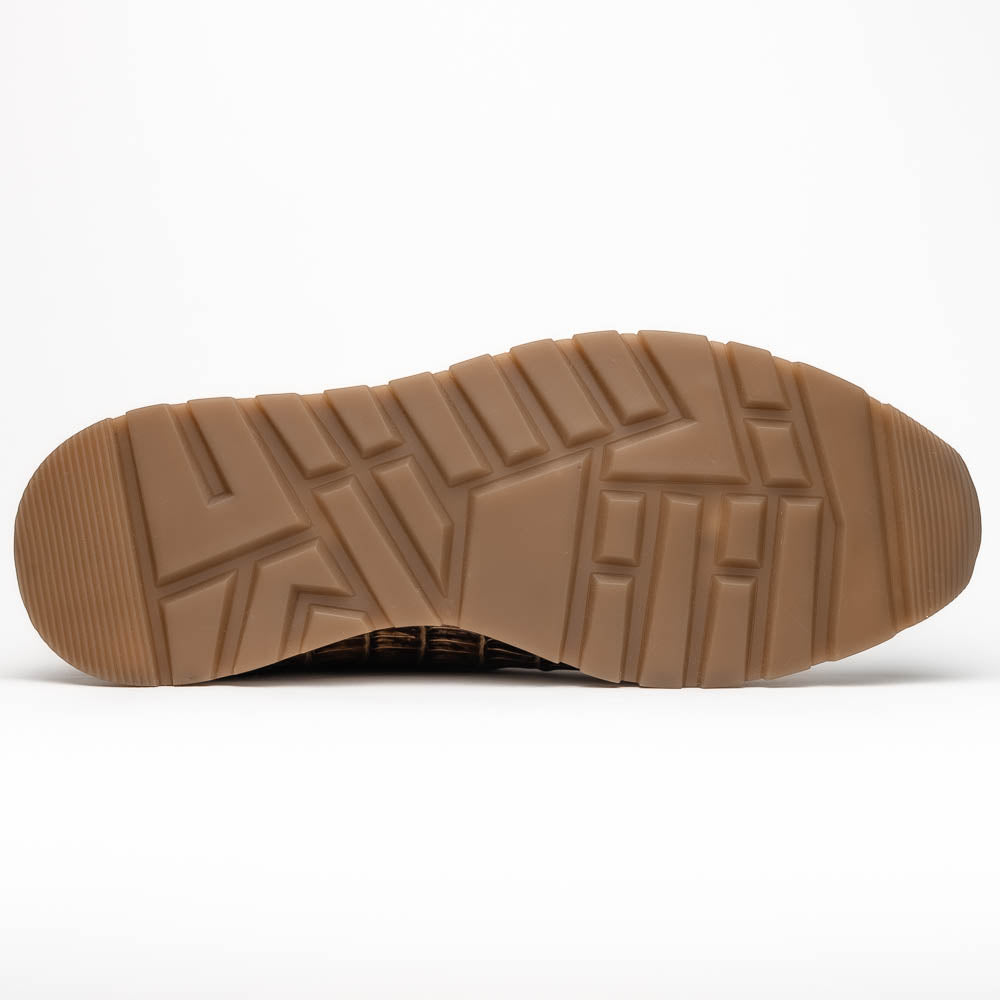 Portici Genuine Crocodile and Lizard Fashion Sneaker Orix / Brown