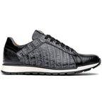 Men's Shoes genuine crocodile and lizard fashion sneaker Portici Gray / Black