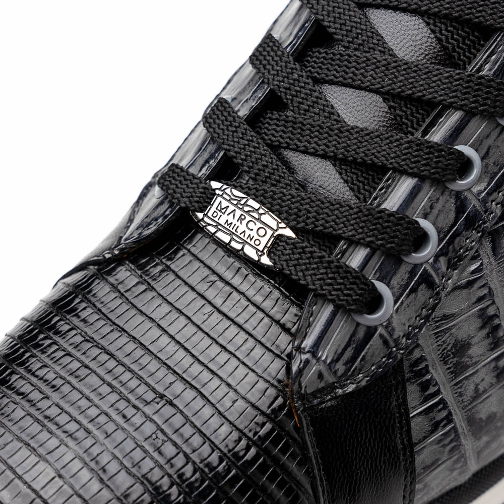 Men's Shoes genuine crocodile and lizard fashion sneaker Portici Gray / Black