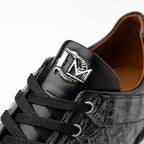 Men's Shoes genuine crocodile and lizard fashion sneaker Portici Gray / Black