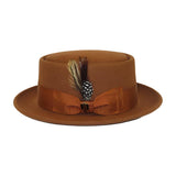 Mens Bruno Capelo Dress Hat Australian Wool Crushable Pork Pie Jazz PP106 Cognac