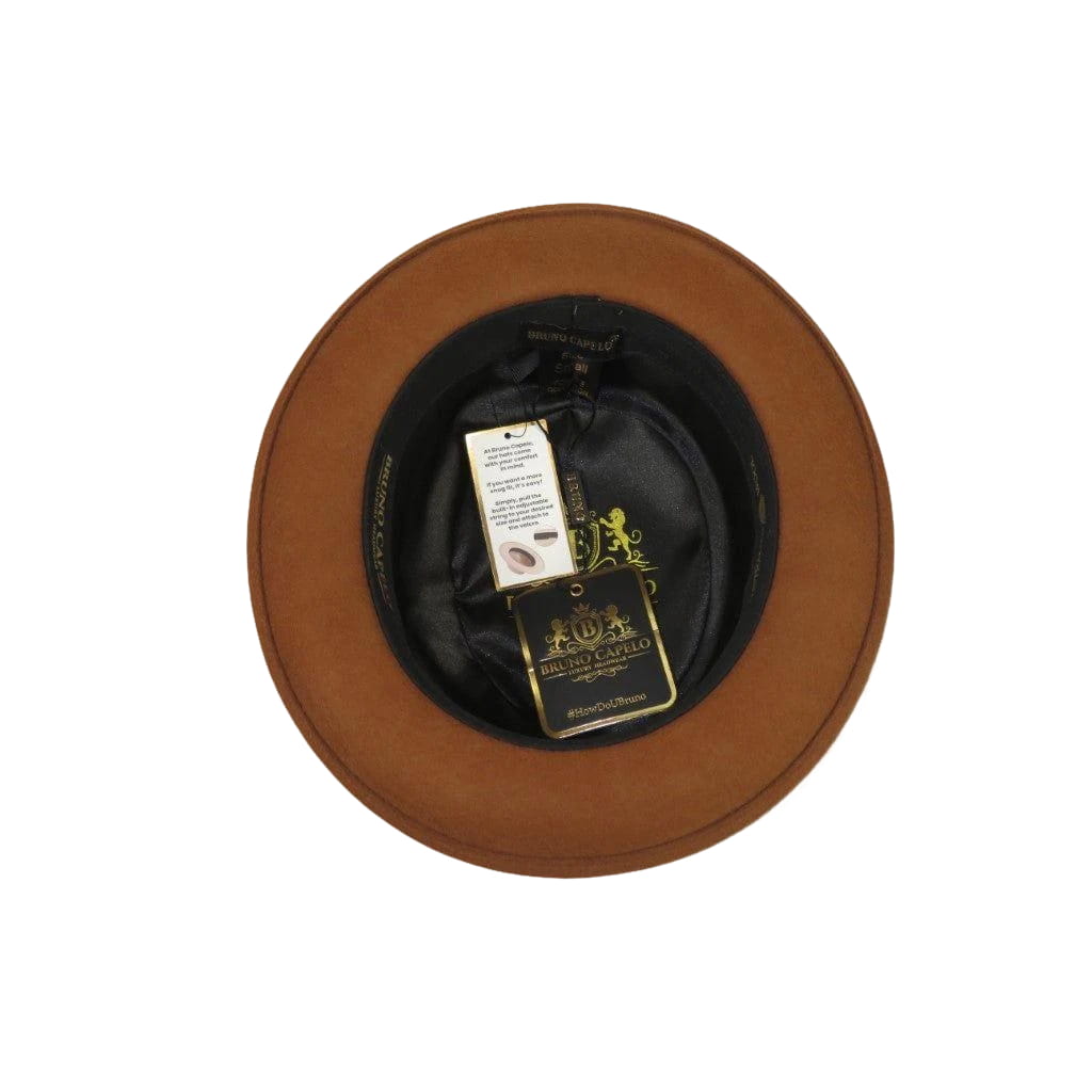 Mens Bruno Capelo Dress Hat Australian Wool Crushable Pork Pie Jazz PP106 Cognac