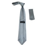 Men's Satin Silky Tie Hankie Set J.Valintin Private Collection R65 Solid Silver