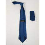 Men's Satin Silky Tie Hankie Set J.Valintin Private Collection R68 Teal Blue