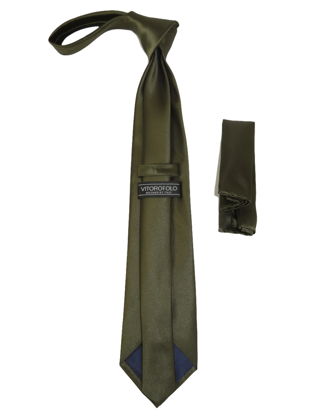 Men's Satin Silky Tie Hankie Set J.Valintin Private Collection R70 Olive Green