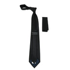 Men's Woven Tie Hankie Set J.Valintin Private Collection R77 Black Shadow Dots
