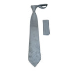 Men's Tie Hankie Set J.Valintin Private Collection R78 Black White Checkers