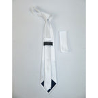 Men's Woven Tie Hankie Set J.Valintin Private Collection R80 White Pique
