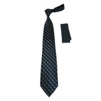 Men's Woven Tie Hankie Set J.Valintin Private Collection R81 Black Gray