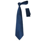 Men's Woven Tie Hankie Set J.Valintin Private Collection R84 Blue Checkers