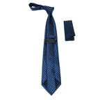 Men's Woven Tie Hankie Set J.Valintin Private Collection R84 Blue Checkers